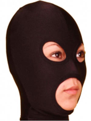 Black open-face spandex headgear, zentai open-face and open-eye headgear, zentai tight-fitting headgear