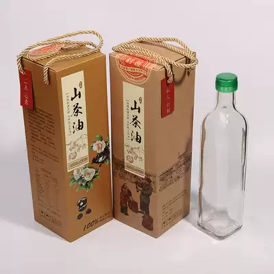 Single bottle camellia oil packaging box gift box one bottle of okra oil small grinding sesame oil flaxseed Walnut