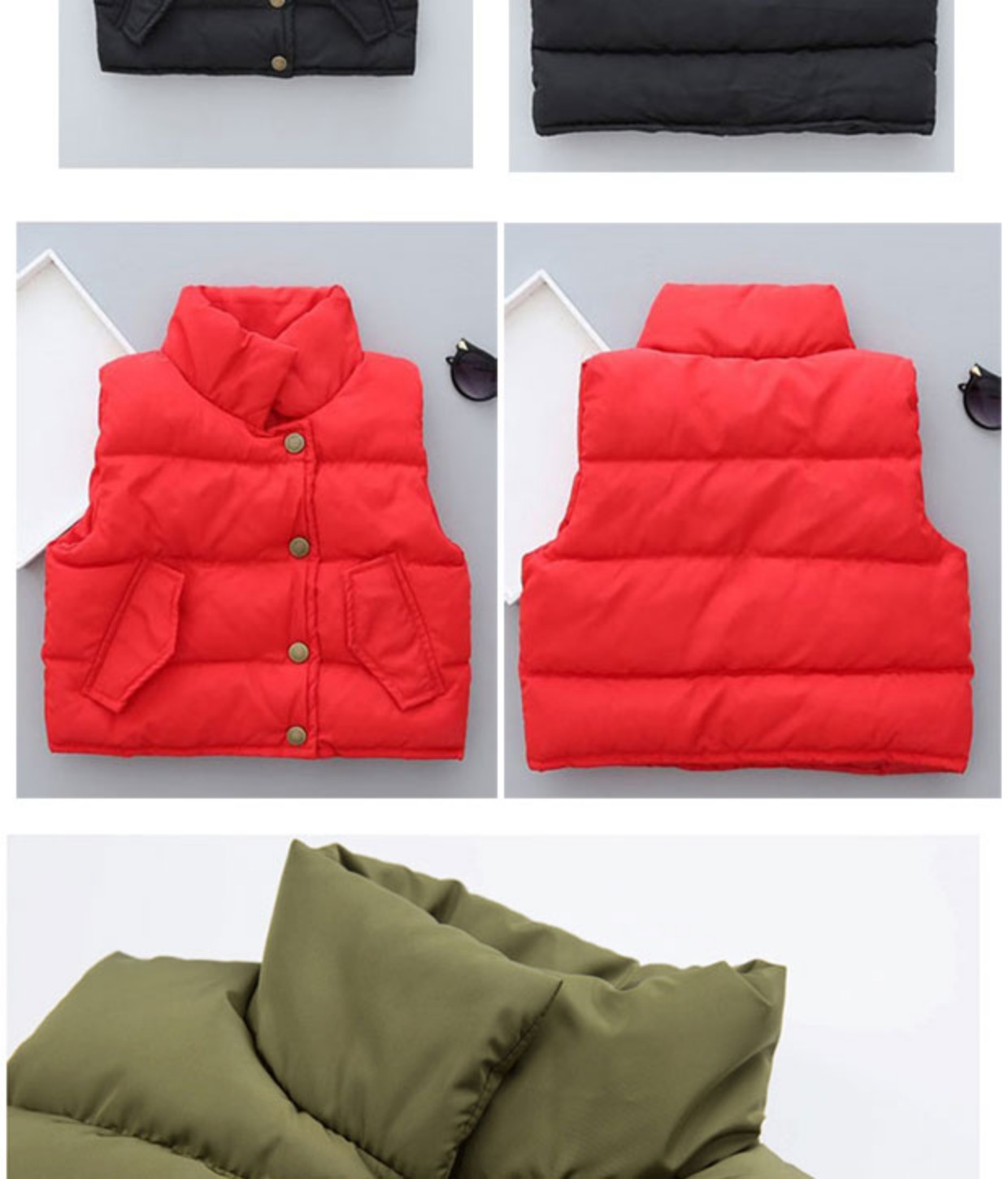 Áo vest trẻ em cotton 2018 phiên bản mới của Hàn Quốc mùa đông dày đứng cổ áo bé trai và bé gái mặc vest màu rắn áo gile trẻ sơ sinh