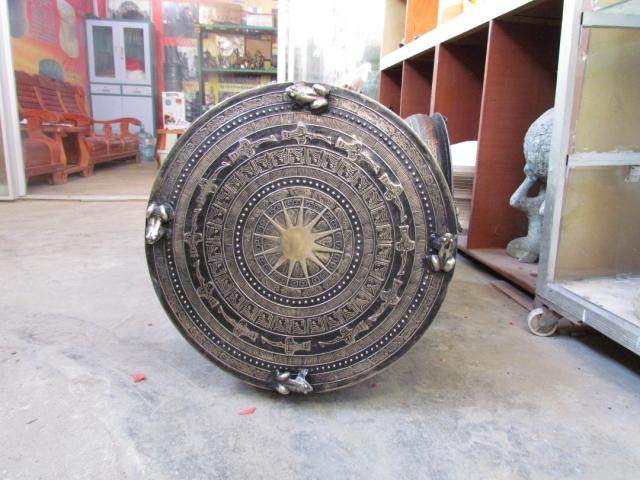 National characteristic crafts 80 cm Majiang type Ichthyosaur decoration copper drum height 50-52 cm brass cast