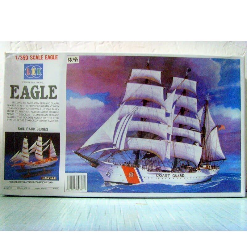 帆船模型 西西利LEE 01053 1：350 三桅帆船依格/鹰号塑料拼装军舰帆船模型