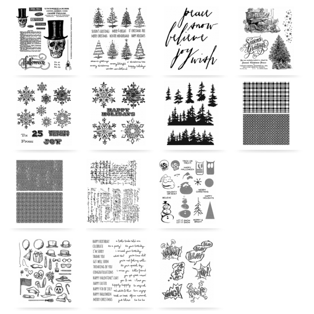 Spot Tim Holtz Rubber Pocket Stamp Christmas Background English Lace Flower Bird Stamp - Taobao