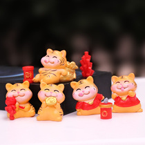 New Year Auspicious Materia Zodiac Small Tiger Blind Box Gift Cartoon Tiger Baby Small Doll Tabletop Car Decoration Pendulum