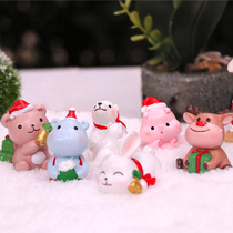 Creative Christmas Cartoon Small Animal Resin Handiwork Tabletop Decoration Pendulum Small Gift for Girls and Girls Blind Box
