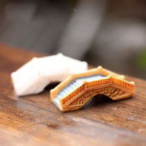 Simulation stone arch bridge Palace style Mini Bridge flowing water succulent plant flower pot Moss micro landscape resin ornaments