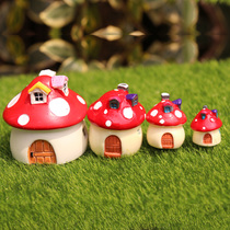 Modern home trinkets ornaments micro landscape potted creative Mini Mushroom House flower pot decoration House