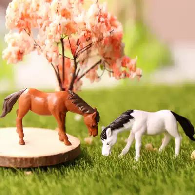 Horse mini ornaments jujube red horse white horse micro landscape fleshy potted ornaments diy material doll model