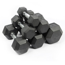 Hexagonal old-fashioned cast iron dumbbell rubber-coated male Hercules fitness sports electroplating non-slip handle to increase chest and arm muscles
