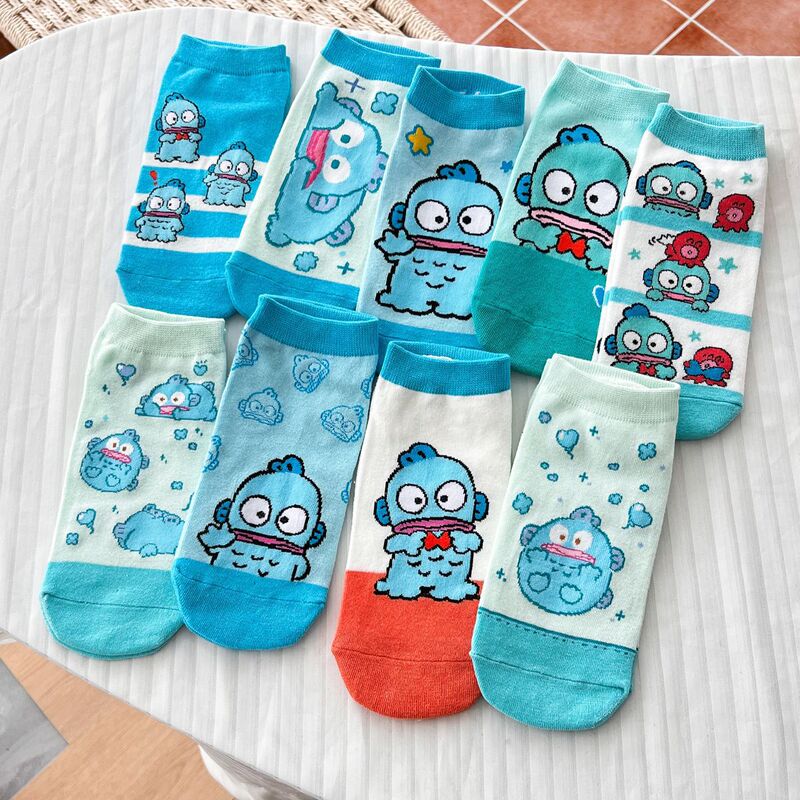 2026 New Socks Japanese Anime Cartoon Ugly Fish Short Tube Cute Adult Female Student Combed Cotton Socks