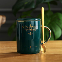 Creative mug Nordic minimalist ins ceramic Home Office water Cup individual couple pair Cup with lid spoon Cup