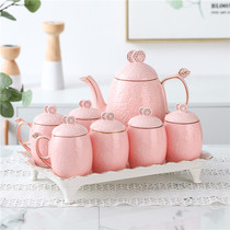 Water cup set household ceramic cup set Cup living room tea cup tea cup kettle heat-resistant simple cup water set