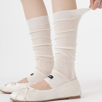 Miu-style ballet style women's summer thin white letters
