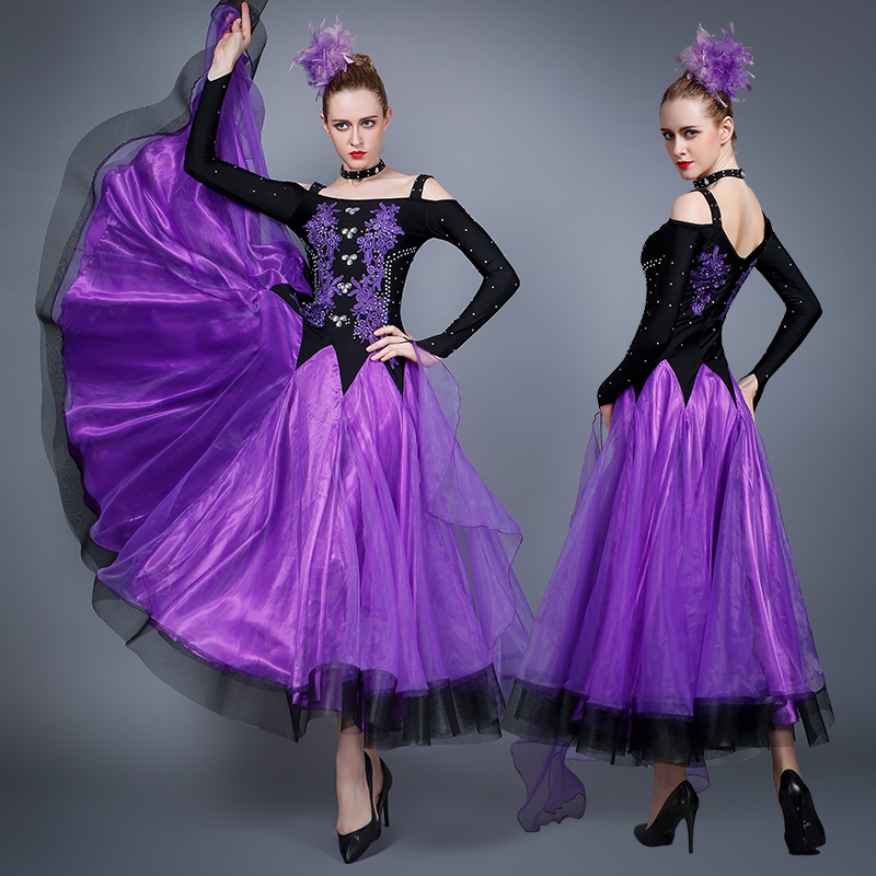 Competition ballroom dance dress for women Sequin friendship national