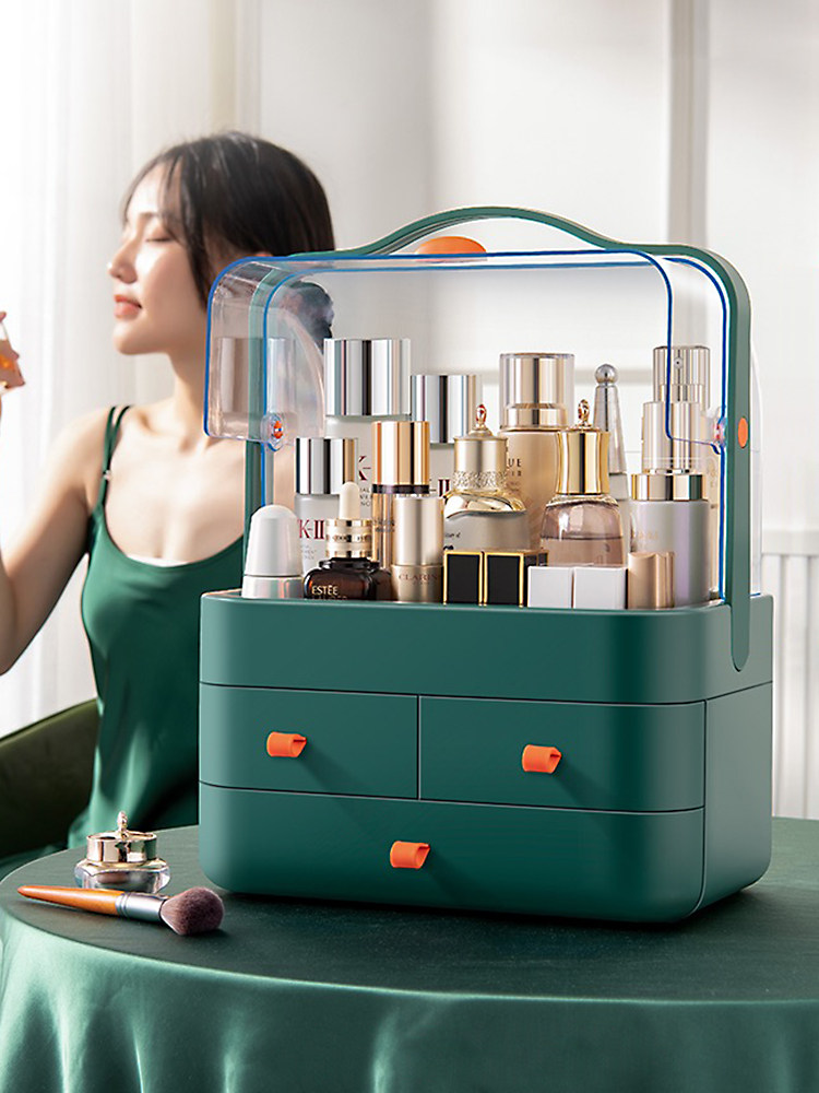 Cosmetic Storage Box Dustproof Portable Drawer Skin Care Products Lipstick Brush Dressing Table Desktop Acrylic Shelf