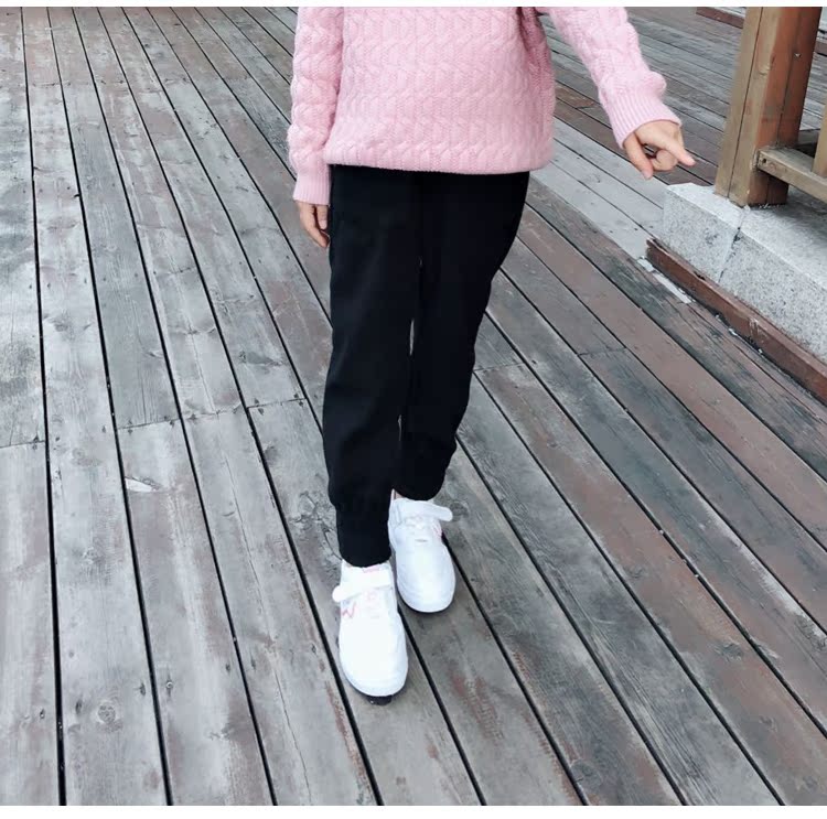 Cô gái cộng với quần nhung Quần áo mùa thu và trẻ em 10 tuổi 9 mặc 8 quần cà rốt dày Bắc 7 lỏng 6 siêu đại dương đồ bé gái