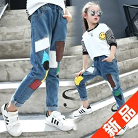 Gái 2018 mới jeans 4 xuân và thu 6 thủy triều 7 trẻ em 9 bé gái mười tuổi cơ sở 10 nước ngoài 5 mùa thu 8 quần jean trẻ em quảng châu