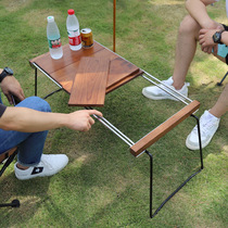 Outdoor folding table and chairs solid wood portable camping table barbecue table portable field beach table and table horse table