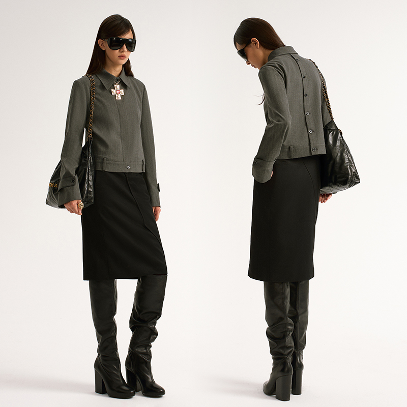 Antiatag Gray and White Striped Detachable Multi-Wear Design Spring and Autumn Mesh Jacket