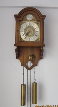 Germanys Hemler time flies wooden building style double hammer ding dong clock in the 1950s