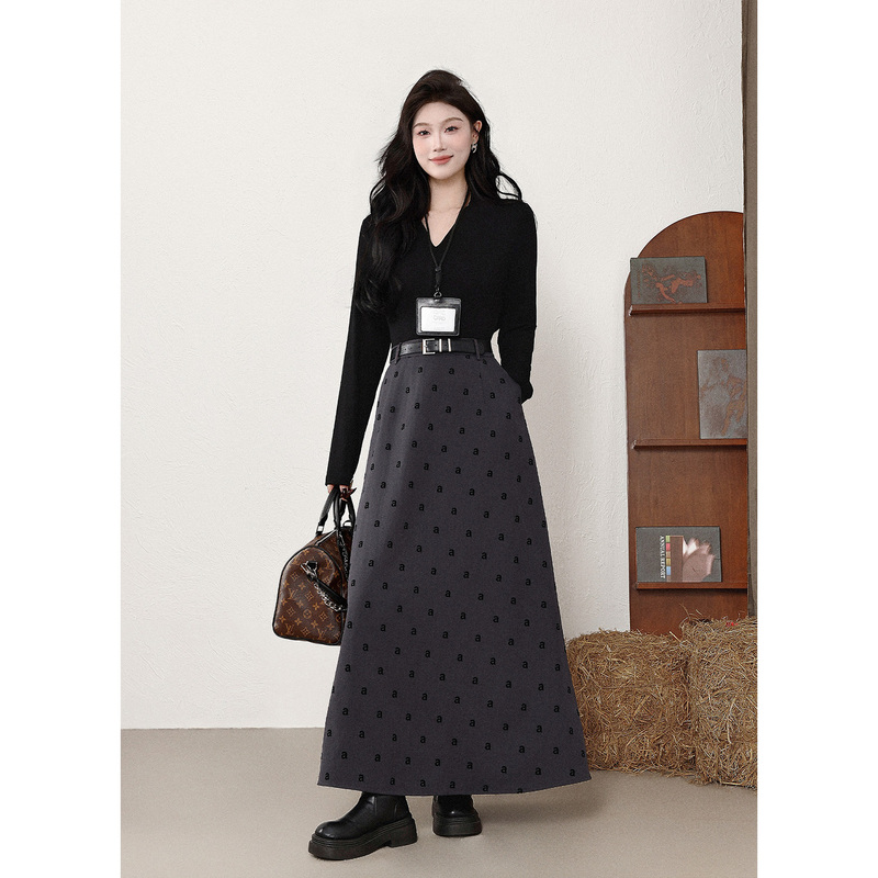 Plus-Size Women's Fashion 2026 New Autumn Korean Style Letter Patchwork Umbrella Dress for Chubby Girls Plus-Size Women's Fashion 2026 New Autumn Korean Style Letter Patchwork Umbrella Dress for Chubby Girls