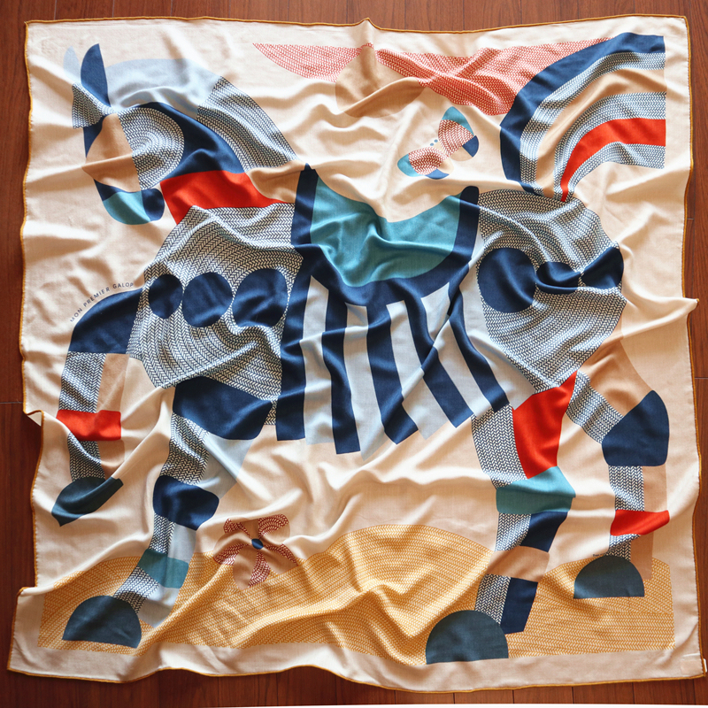 High-Quality Silk and Cashmere Scarf for Women, Suitable for Wearing Outside or as a Shawl in Air-Conditioned Environments, Wool Silk Scarf, Large Square Scarf