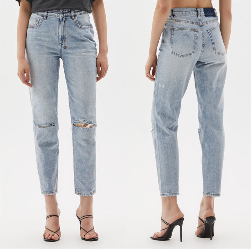 Recommended for Petite Women: Ksubi Ripped Washed Vintage High-Waisted Tapered Cigarette Pants, Loose Straight-Leg Pants, 9/10 Length Pants for Women