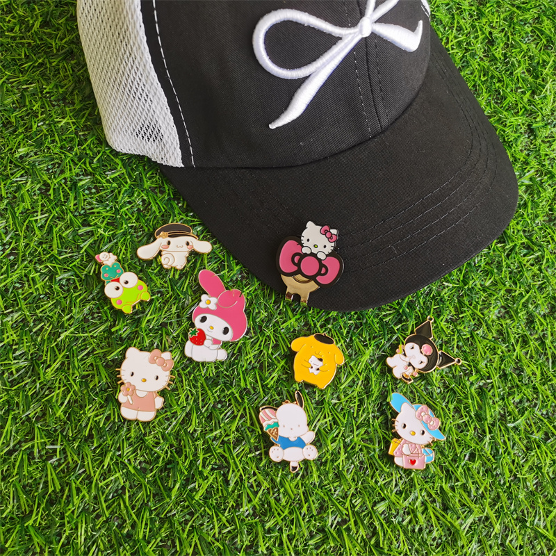 Sanrio Magnetic Golf Hat Clip Mark Kuromi Cinnamoroll Golf Ball Marker Green Ball Position Marker