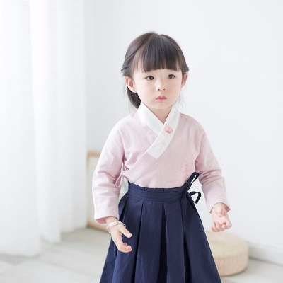 Code-thanh toán bù trừ canggus cô gái Han quần áo mùa xuân 2020 Trung Quốc gió trẻ em retro pleated váy phong cách nổi tiếng Tang váy.