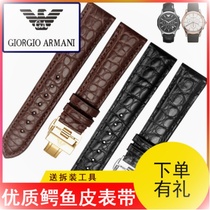 Armani high-end crocodile leather watch band AR2432 2433 2447 5905 band male 20 21 22