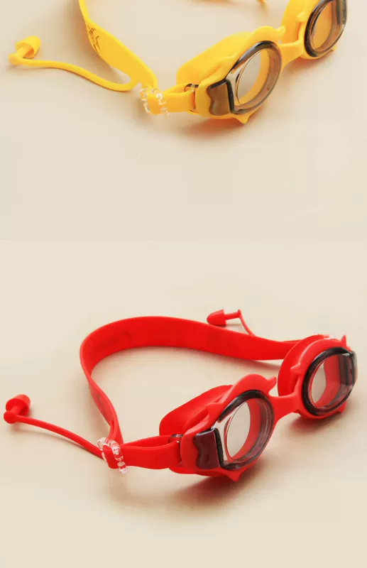 Nút tai màu xanh Leacco tích hợp kính bơi giải trí trẻ em kính bơi cho bé trai và bé gái Kính chống nước chống sương mù HD - Goggles