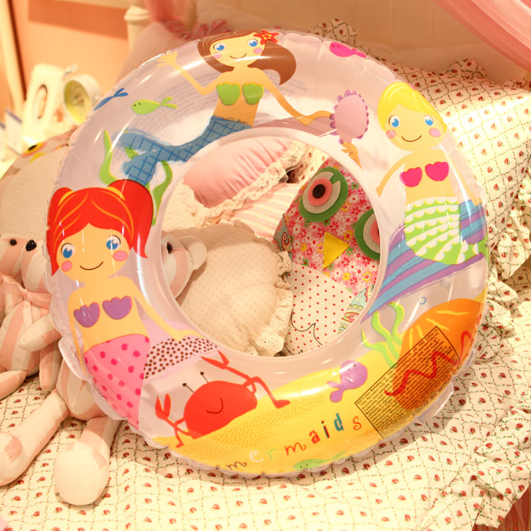Chính hãng INTEX trẻ em bơi vòng chàng trai và cô gái nách phim hoạt hình mô hình inflatable phao cứu sinh đường kính 60cm phao bơi người lớn