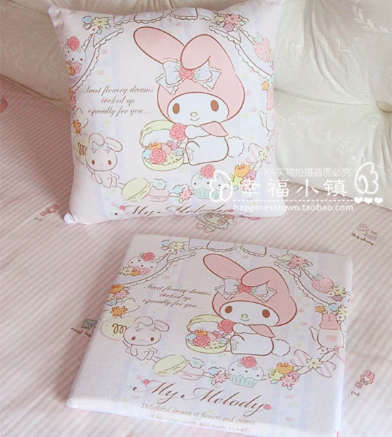 Meng quay bạn bè ~ giai điệu Melody đáng yêu AB bên in ấn đệm dễ thương gối đệm Melody - Trở lại đệm / Bolsters gối ôm kèm chăn