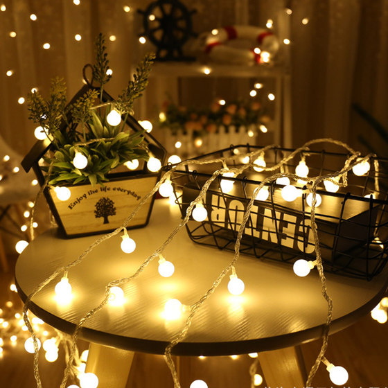 Internet celebrity LED ball full of stars small colorful lights plug-in battery style hanging light string outdoor bedroom room decoration