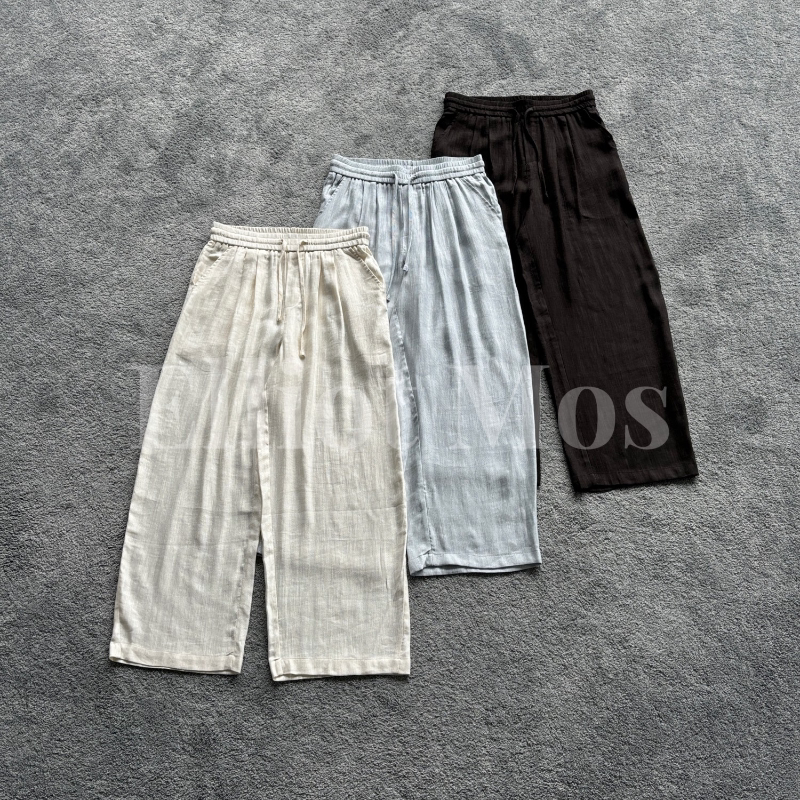 Uncle Elliot Mos Recommends: Silky Soft Ramie and Mulberry Silk Blend Drawstring Casual Pants 1905