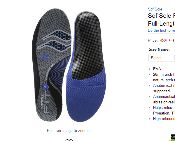 瑕疵 SOFSOLE Shu chân tốc độ âm nhạc chân phẳng chỉnh chân bên trong và bên ngoài nam giới và phụ nữ có thể cắt hỗ trợ arch lót miếng lót mũi giày silicon