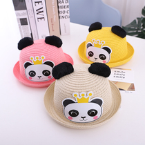 1-2-3-4-5 years old 6 Children Baby cartoon cute sun fisherman straw hat men and women children cool hat top hat summer