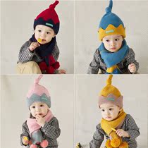 Childrens baby winter hat scarf set 1-2-3-4 years old 5 men and women children Korean casual warm wool cap