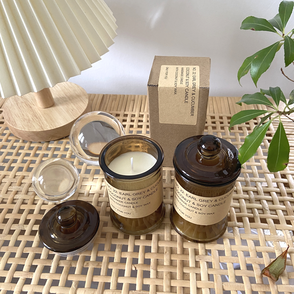 American Wishing Bottle Amber Aroma Lavender Candle Soy Waxed Coconut Wax Creative Aromas accompanied by a small crowd-Taobao