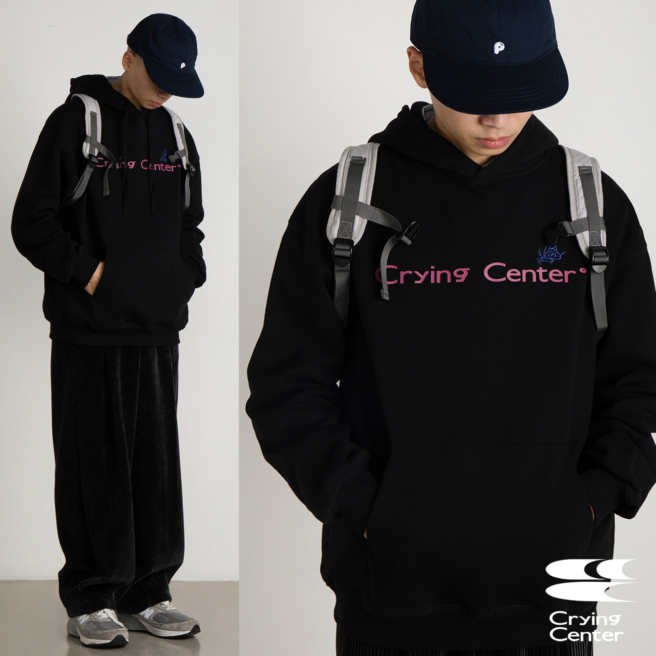 (Tide WOO exclusive) CryingCenter butterfly butterfly embroidery hoodie crying Center