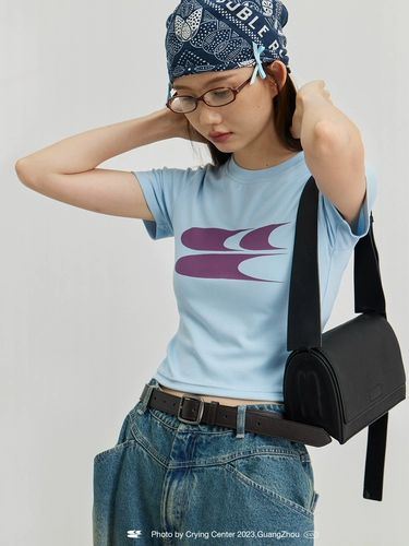 CryingCenter Короткая летняя эластичная футболка для отдыха, в американском стиле, в обтяжку