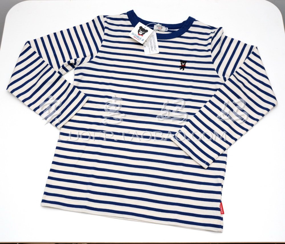 Shanghai spot Japan direct mikihouse long sleeve T-shirt striped 130cm