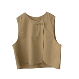 Японская небольшая дизайнерская хлопковая летняя майка, жилет без рукавов, куртка, тренд сезона, оверсайз