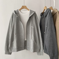Толстовка с капюшоном с молнией, кардиган, куртка, в корейском стиле, простой крой, свободный крой