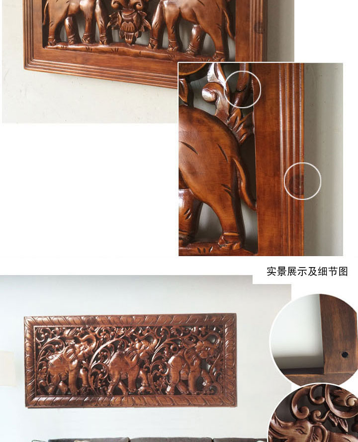 Sản phẩm mới giảm giá ba con voi vào gỗ rắn gỗ lật mét hộp che nhà hiên phòng khách trang trí nhà sơn - Cái hộp hộp lưu trữ