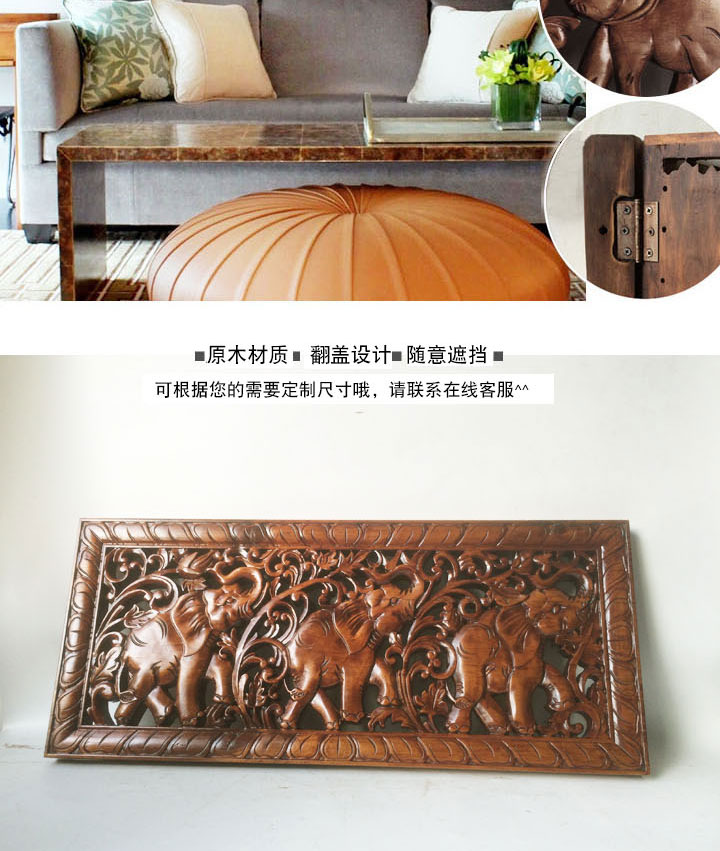 Sản phẩm mới giảm giá ba con voi vào gỗ rắn gỗ lật mét hộp che nhà hiên phòng khách trang trí nhà sơn - Cái hộp hộp lưu trữ