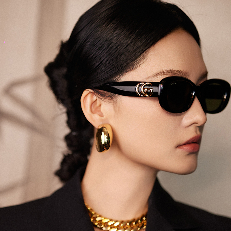 Gucci Sunglasses Gg1829Sk Song Weilong Same Style Oval Sun Protection Sunglasses Trendy Without Makeup