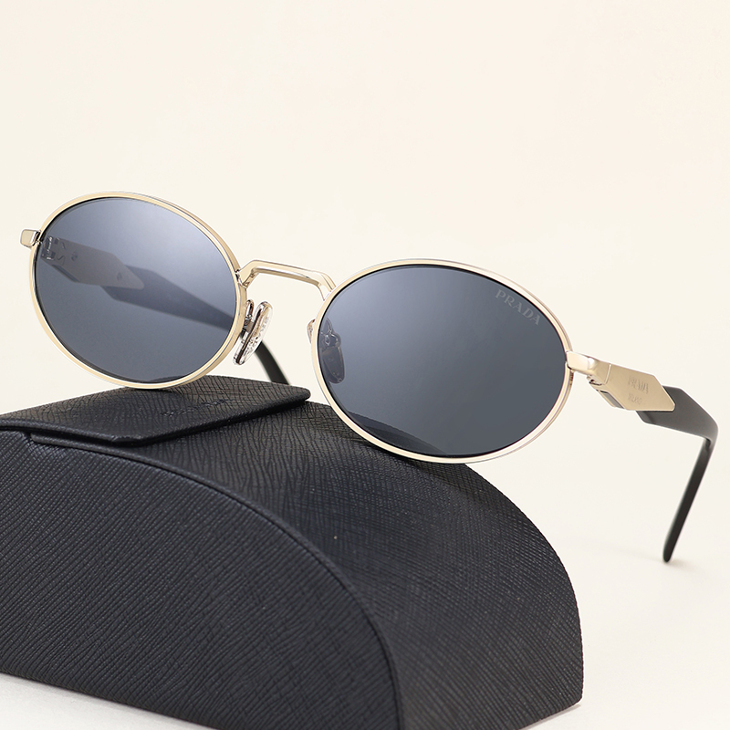New Prada Sunglasses 0Pr 65Zs Women's Metallic Fashion Sunglasses Oval Shape