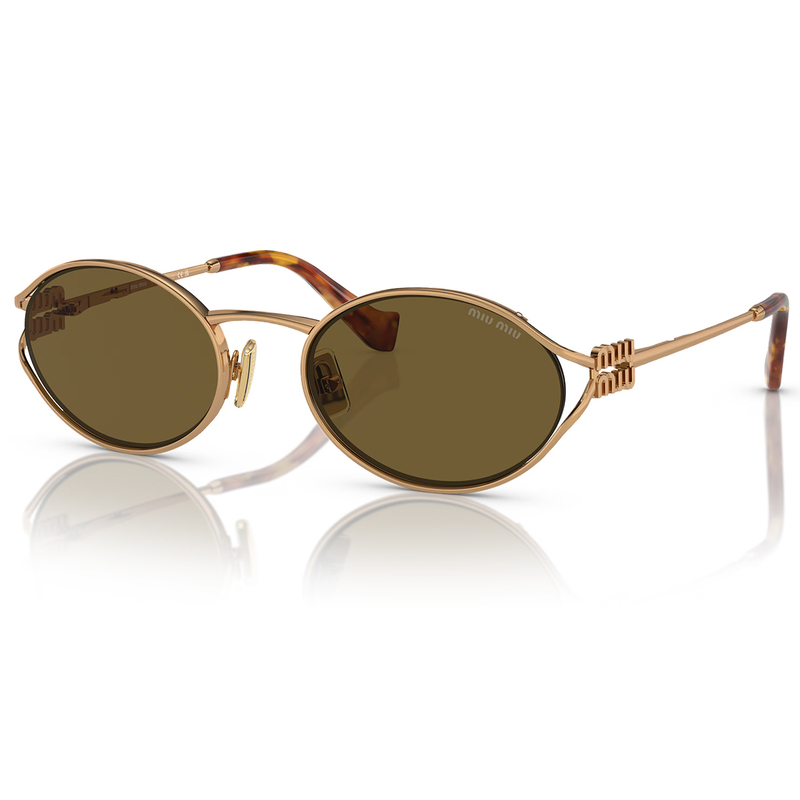 Miumiu/Miumiu Sunglasses 0Mu52Ys Retro Fashion Metal Women's Oval Small Frame Sunglasses