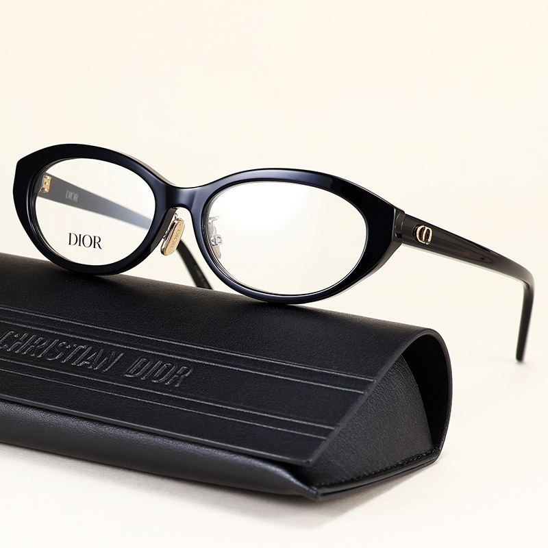 New Dior Optical Glasses Glowo B1F Nerd-Style Oval Acetate Cd Letter Logo Cat-Eye Glasses