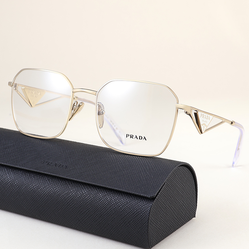 Prada Tan Jianci Same Style Glasses Frame Large Frame Metal Ultra-Light Myopia Glasses Frame 0Pr A51V